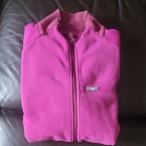 Figs Vibrant Pink Fleece Jacket